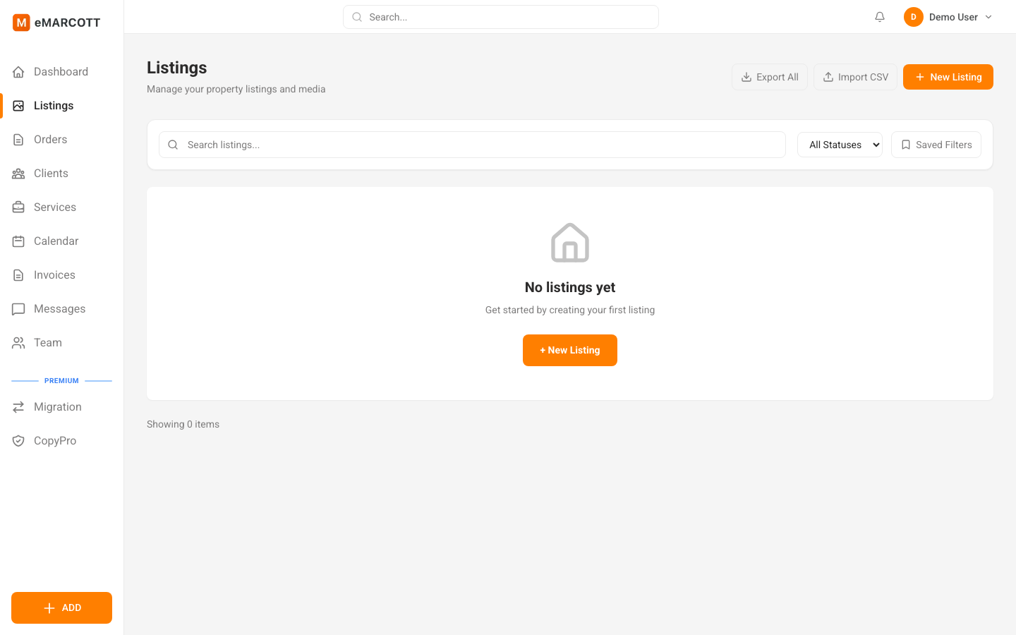 eMARCOTT media management gallery interface